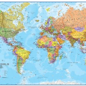 Maps International Giant World Map - Mega-Map Of The World - 46 x 80 - Full Lamination