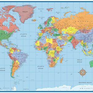 24x36 World Classic Elite Wall Map Mural Poster Laminated
