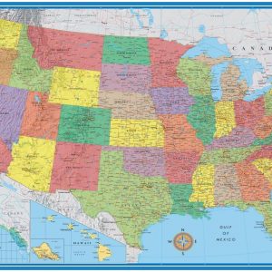 24x36 United States, USA Classic Elite Wall Map Mural Poster (Laminated)